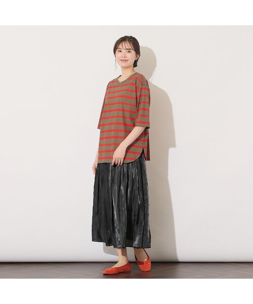 PISANO / ピサーノ カットソー | 【手洗いOK・綿100％】ボーダープリント・ラウンドヘムトップ | 詳細12