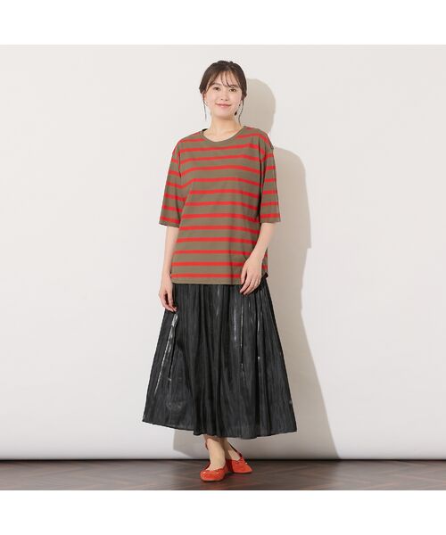 PISANO / ピサーノ カットソー | 【手洗いOK・綿100％】ボーダープリント・ラウンドヘムトップ | 詳細13