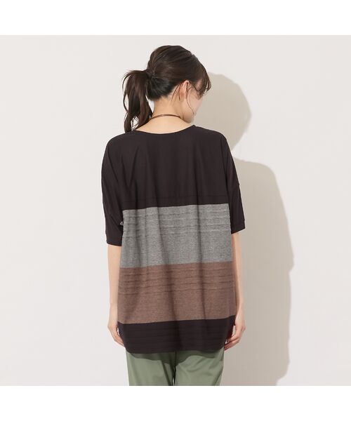 PISANO / ピサーノ カットソー | 【手洗いOK・綿100%】ピンタックボーダー・コクーンカットソー | 詳細2