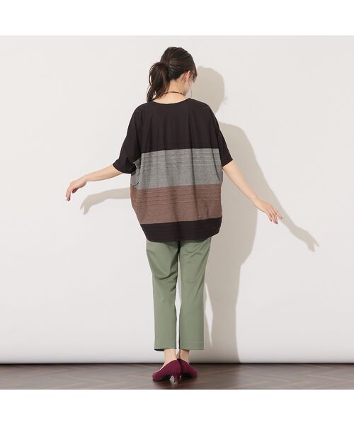PISANO / ピサーノ カットソー | 【手洗いOK・綿100%】ピンタックボーダー・コクーンカットソー | 詳細7