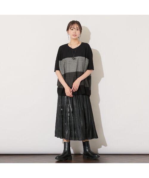 PISANO / ピサーノ カットソー | 【手洗いOK・綿100%】ピンタックボーダー・コクーンカットソー | 詳細11