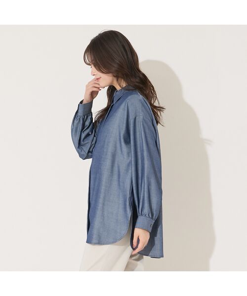 PISANO / ピサーノ シャツ・ブラウス | 【手洗いOK】デザインスリーブ・ダンガリーシャツ | 詳細1