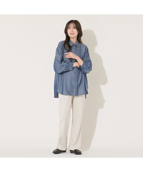 PISANO / ピサーノ シャツ・ブラウス | 【手洗いOK】デザインスリーブ・ダンガリーシャツ | 詳細6