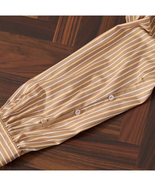 PISANO / ピサーノ シャツ・ブラウス | 【綿100％・手洗いOK】デザインスリーブストライプオーバーシャツ | 詳細11