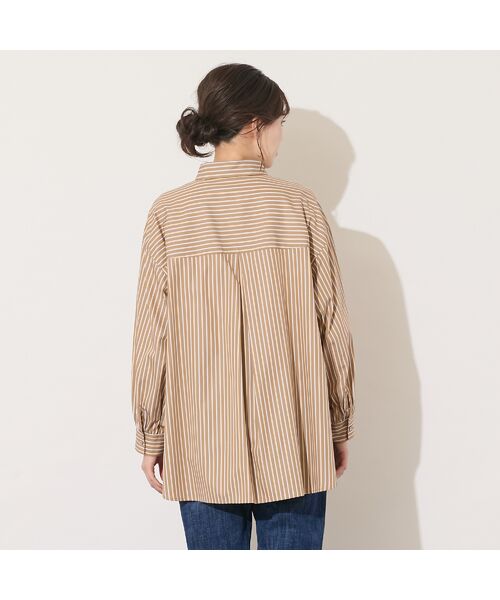 PISANO / ピサーノ シャツ・ブラウス | 【綿100％・手洗いOK】デザインスリーブストライプオーバーシャツ | 詳細2