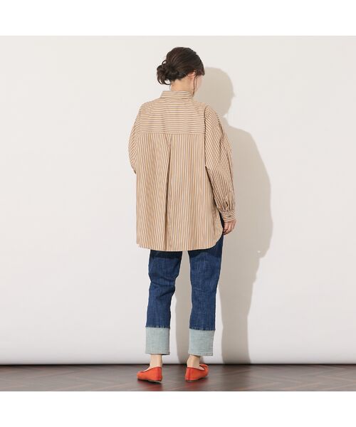 PISANO / ピサーノ シャツ・ブラウス | 【綿100％・手洗いOK】デザインスリーブストライプオーバーシャツ | 詳細7