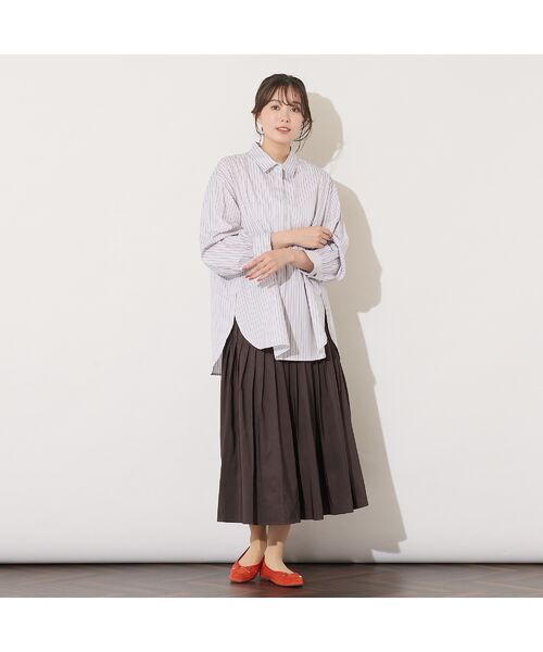 PISANO / ピサーノ シャツ・ブラウス | 【綿100％・手洗いOK】デザインスリーブストライプオーバーシャツ | 詳細17