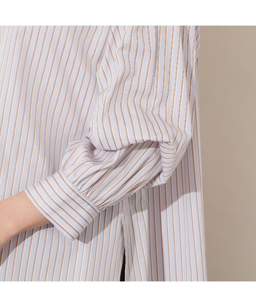 PISANO / ピサーノ シャツ・ブラウス | 【綿100％・手洗いOK】デザインスリーブストライプオーバーシャツ | 詳細18