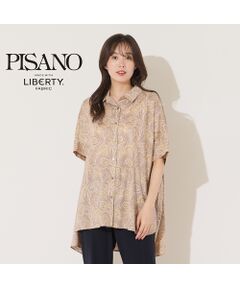 PISANO / ピサーノ シャツ・ブラウス | 【リバティコラボ・手洗いOK・綿100％】バックギャザーワイドシルエットブラウス
