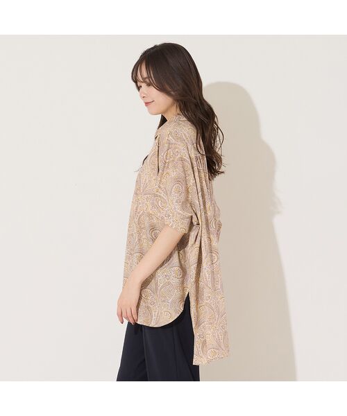 PISANO / ピサーノ シャツ・ブラウス | 【リバティコラボ・手洗いOK・綿100％】バックギャザーワイドシルエットブラウス | 詳細1