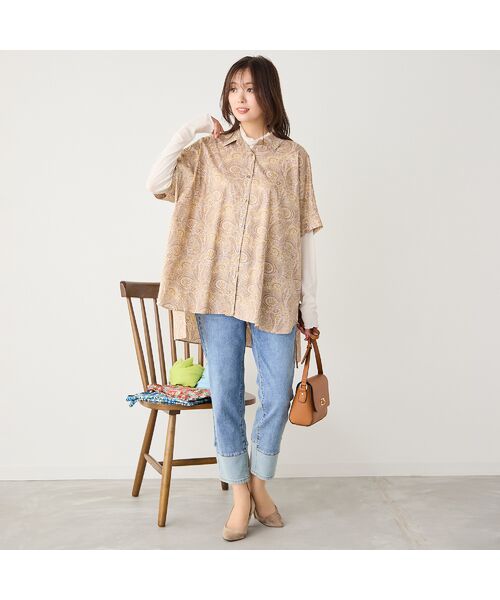 PISANO / ピサーノ シャツ・ブラウス | 【リバティコラボ・手洗いOK・綿100％】バックギャザーワイドシルエットブラウス | 詳細10