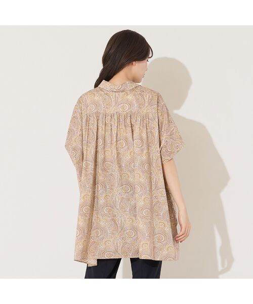 PISANO / ピサーノ シャツ・ブラウス | 【リバティコラボ・手洗いOK・綿100％】バックギャザーワイドシルエットブラウス | 詳細2