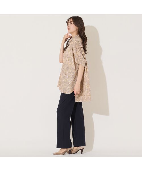 PISANO / ピサーノ シャツ・ブラウス | 【リバティコラボ・手洗いOK・綿100％】バックギャザーワイドシルエットブラウス | 詳細6