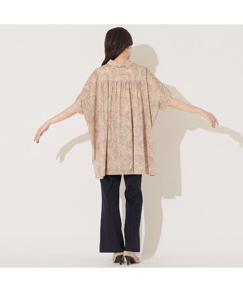 PISANO / ピサーノ シャツ・ブラウス | 【リバティコラボ・手洗いOK・綿100％】バックギャザーワイドシルエットブラウス | 詳細7