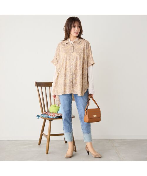 PISANO / ピサーノ シャツ・ブラウス | 【リバティコラボ・手洗いOK・綿100％】バックギャザーワイドシルエットブラウス | 詳細9
