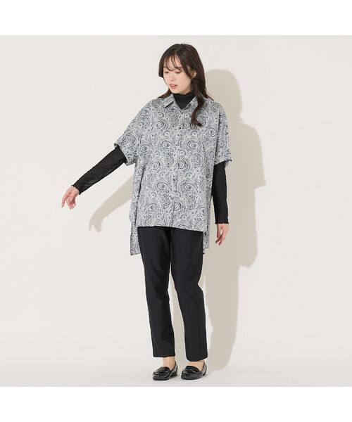 PISANO / ピサーノ シャツ・ブラウス | 【リバティコラボ・手洗いOK・綿100％】バックギャザーワイドシルエットブラウス | 詳細12