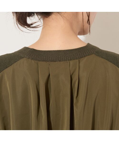 PISANO / ピサーノ ニット・セーター | 【セットアップ対応・手洗いOK】ニット×布帛ドッキングドルマンスリーブトップ | 詳細16