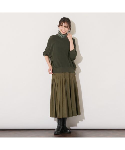 PISANO / ピサーノ ニット・セーター | 【セットアップ対応・手洗いOK】ニット×布帛ドッキングドルマンスリーブトップ | 詳細8