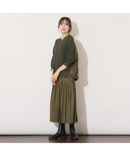 PISANO / ピサーノ ニット・セーター | 【セットアップ対応・手洗いOK】ニット×布帛ドッキングドルマンスリーブトップ | 詳細11