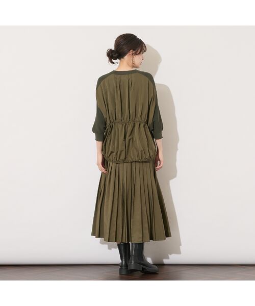 PISANO / ピサーノ ニット・セーター | 【セットアップ対応・手洗いOK】ニット×布帛ドッキングドルマンスリーブトップ | 詳細13