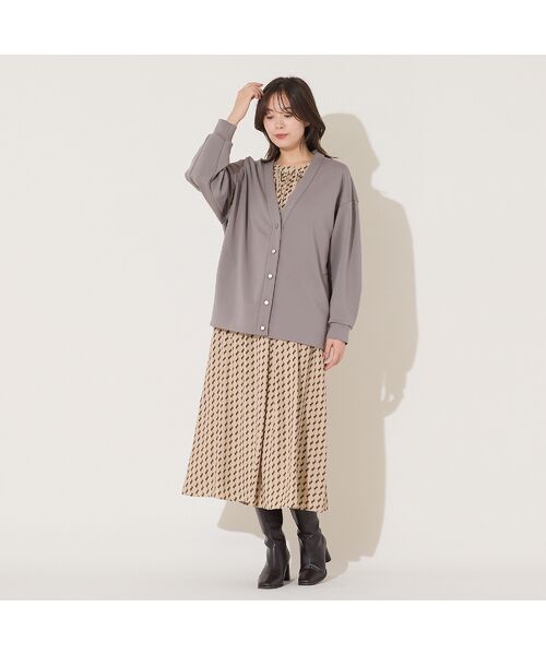 PISANO / ピサーノ ミニ丈・ひざ丈ワンピース | 【手洗いOK】幾何プリント・ギャザーワンピース | 詳細10