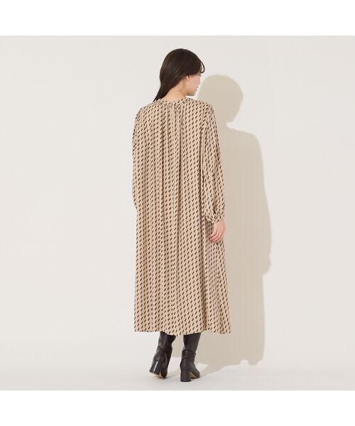 PISANO / ピサーノ ミニ丈・ひざ丈ワンピース | 【手洗いOK】幾何プリント・ギャザーワンピース | 詳細6