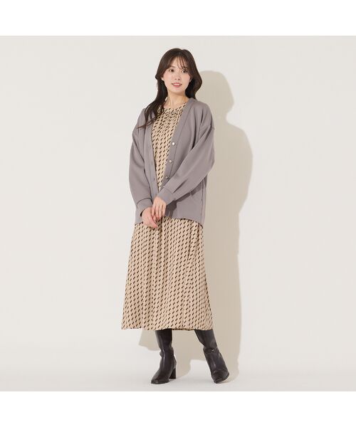 PISANO / ピサーノ ミニ丈・ひざ丈ワンピース | 【手洗いOK】幾何プリント・ギャザーワンピース | 詳細8