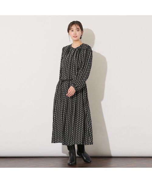PISANO / ピサーノ ミニ丈・ひざ丈ワンピース | 【手洗いOK】幾何プリント・ギャザーワンピース | 詳細15
