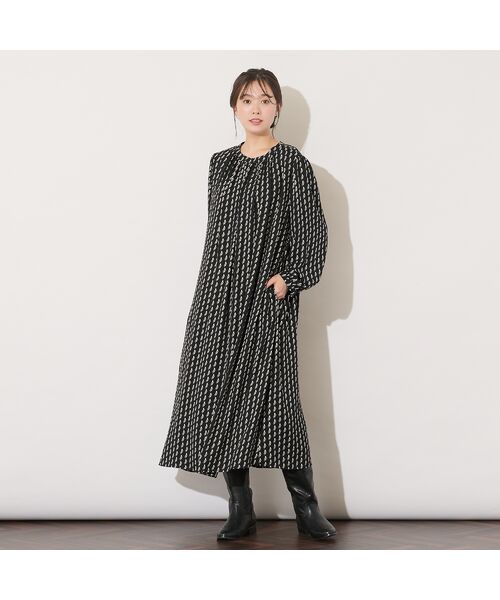 PISANO / ピサーノ ミニ丈・ひざ丈ワンピース | 【手洗いOK】幾何プリント・ギャザーワンピース | 詳細16