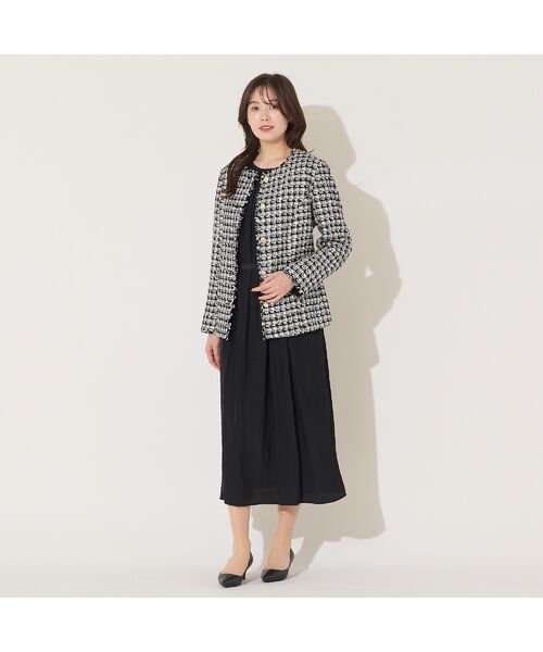 PISANO / ピサーノ ミニ丈・ひざ丈ワンピース | 【手洗いOK】割繊デシン・ギャザーワンピース(ブラック) | 詳細10