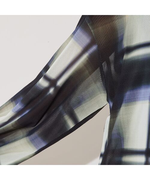 PISANO / ピサーノ チュニック | 【手洗いOK】トーンオン・トーンチェックプリント・チュールチュニック | 詳細5