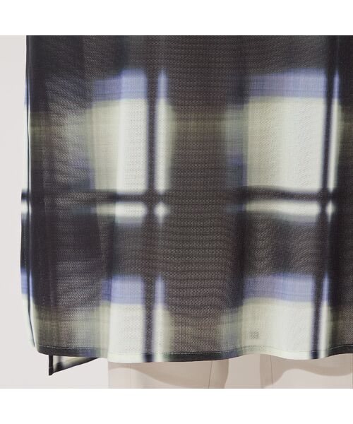 PISANO / ピサーノ チュニック | 【手洗いOK】トーンオン・トーンチェックプリント・チュールチュニック | 詳細6