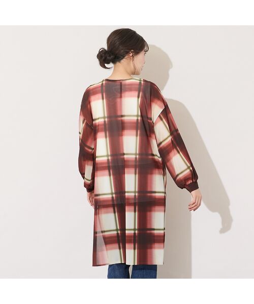 PISANO / ピサーノ チュニック | 【手洗いOK】トーンオン・トーンチェックプリント・チュールチュニック | 詳細11