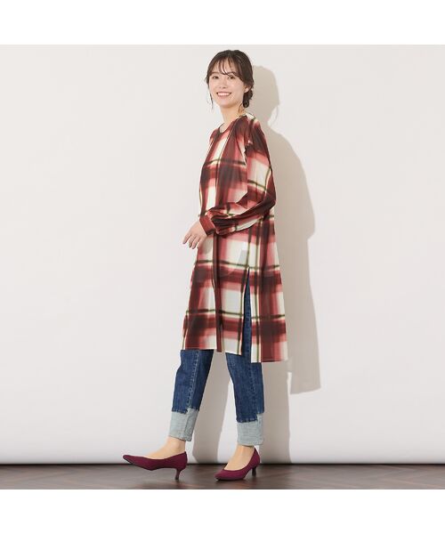 PISANO / ピサーノ チュニック | 【手洗いOK】トーンオン・トーンチェックプリント・チュールチュニック | 詳細15