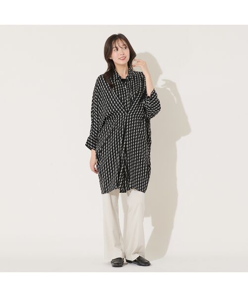 PISANO / ピサーノ シャツ・ブラウス | 【手洗いOK】2WAY・ドルマンスリーブ幾何プリントチュニックブラウス | 詳細17
