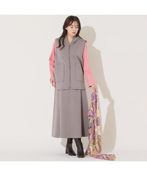 PISANO / ピサーノ ミニ・ひざ丈スカート | 【手洗いOK・セットアップ対応】アクアスーティングAラインシルエットスカート | 詳細4