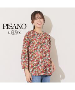 PISANO / ピサーノ カットソー | 【手洗いOK・綿100％・リバティコラボ】フラワープリントラウンドヘムカットソー