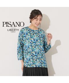 PISANO / ピサーノ カットソー | 【手洗いOK・綿100％・リバティコラボ】フラワープリントラウンドヘムカットソー