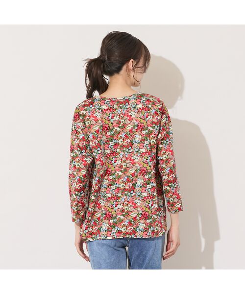 PISANO / ピサーノ カットソー | 【手洗いOK・綿100%・リバティコラボ】フラワープリントラウンドヘムカットソー | 詳細2