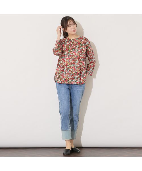 PISANO / ピサーノ カットソー | 【手洗いOK・綿100%・リバティコラボ】フラワープリントラウンドヘムカットソー | 詳細4