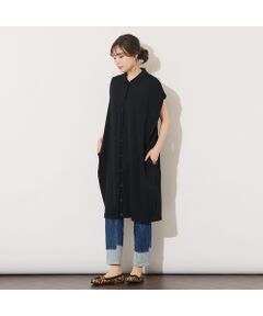 PISANO / ピサーノ ベスト | 【手洗いOK】コクーンシルエット・肩タックロングジレ