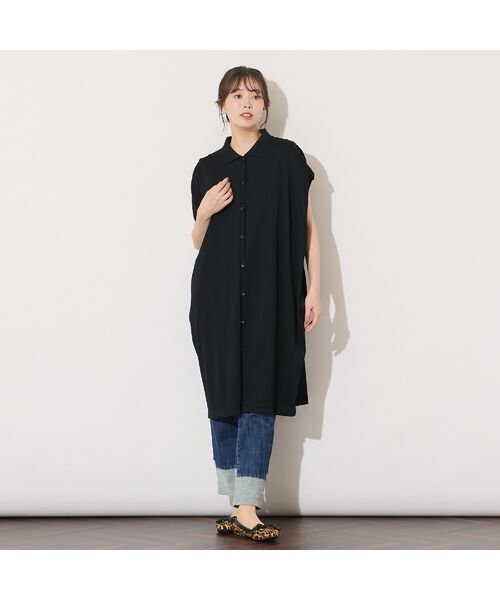 PISANO / ピサーノ ベスト | 【手洗いOK】コクーンシルエット・肩タックロングジレ | 詳細6