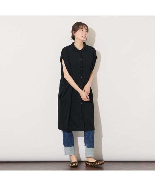 PISANO / ピサーノ ベスト | 【手洗いOK】コクーンシルエット・肩タックロングジレ | 詳細7