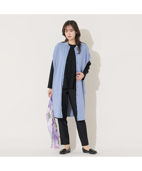 PISANO / ピサーノ ベスト | 【手洗いOK】コクーンシルエット・肩タックロングジレ | 詳細17