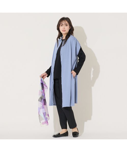 PISANO / ピサーノ ベスト | 【手洗いOK】コクーンシルエット・肩タックロングジレ | 詳細18