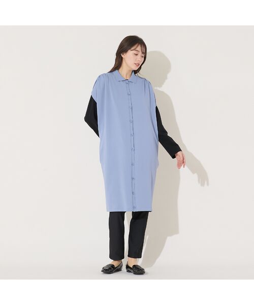 PISANO / ピサーノ ベスト | 【手洗いOK】コクーンシルエット・肩タックロングジレ | 詳細14