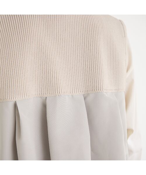 PISANO / ピサーノ ベスト | ニット×タフタ・ドッキングハイネックジレ | 詳細11