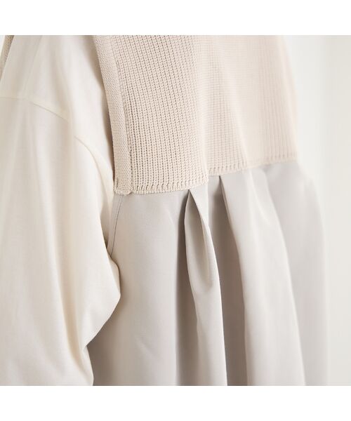 PISANO / ピサーノ ベスト | ニット×タフタ・ドッキングハイネックジレ | 詳細12