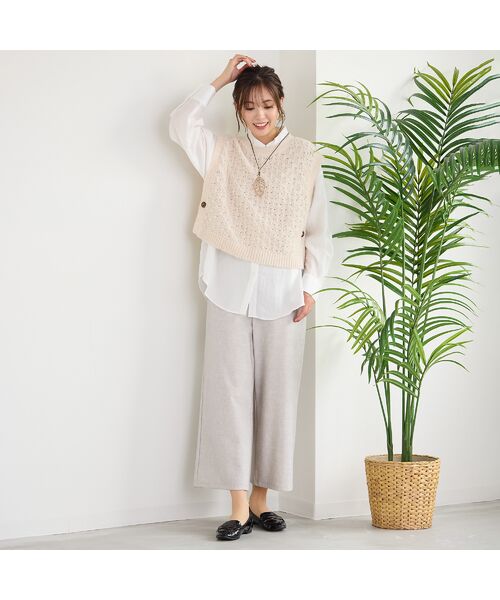 PISANO / ピサーノ その他トップス | 【アンサンブル】ニットジレ×ストライプシャツ | 詳細10