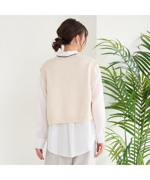 PISANO / ピサーノ その他トップス | 【アンサンブル】ニットジレ×ストライプシャツ | 詳細2